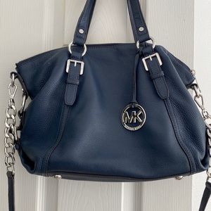 Michael kors blue leather purse